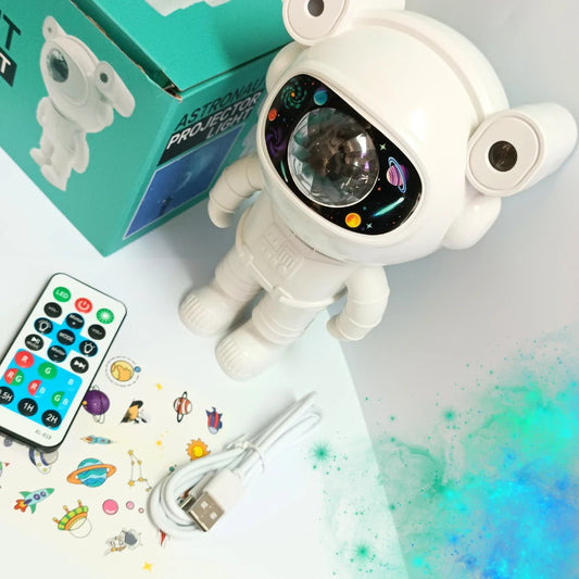 Projetor Astronauta Galáxia – Luz Noturna LED Estrelada com Controle Bluetooth e USB para Quarto Decorativo | Elizium Store