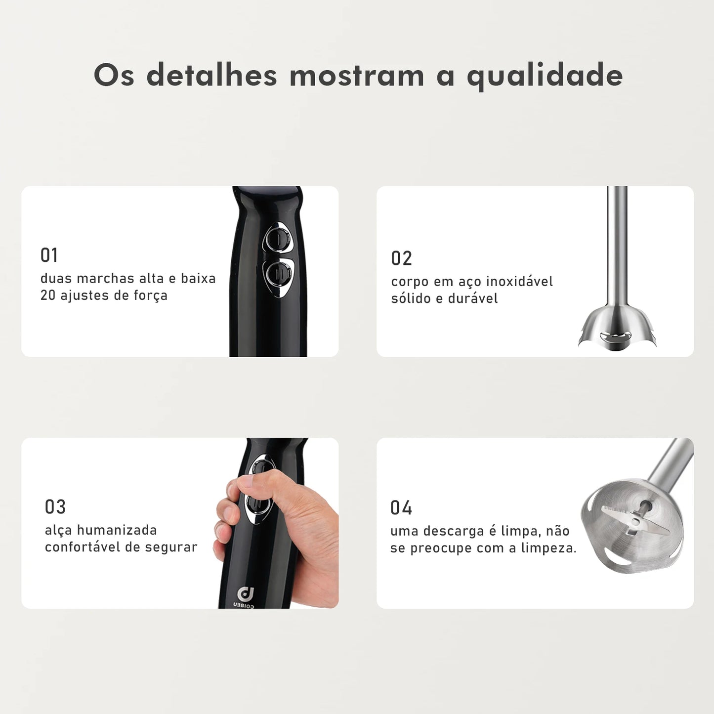 Mixer Portátil Coibeu 127V – Liquidificador Elétrico Multifuncional para Alimentos | Elizium Store