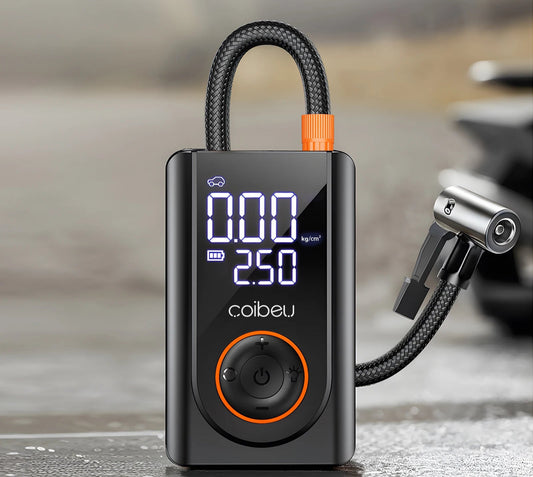 Bomba de Ar Portátil Sem Fio 60W – Recarregável Tipo-C, 1800mAh*2, LED, 5 Modos Inteligentes (Carro, Moto, Bike) | Elizium Store