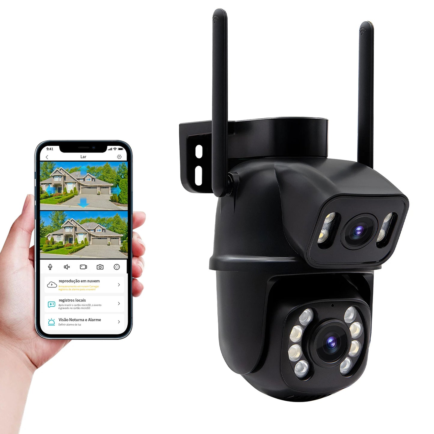 Câmera de Segurança WiFi 3MP à Prova d’Água – Monitoramento Externo com App ICSEE | Elizium Store
