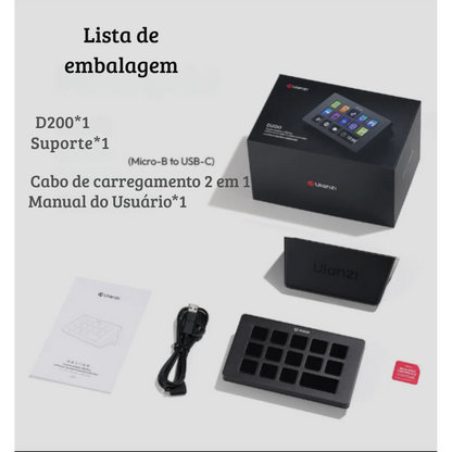 Controlador de Transmissão ao Vivo Ulanzi D200 com 13 Teclas LCD | Criação de Conteúdo e Streaming | Elizium Store