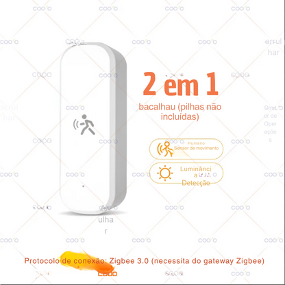 Sensor Inteligente de Movimento Tuya Zigbee 10G – Radar mmWave com PIR, Temperatura, Umidade e Luz | Elizium Store