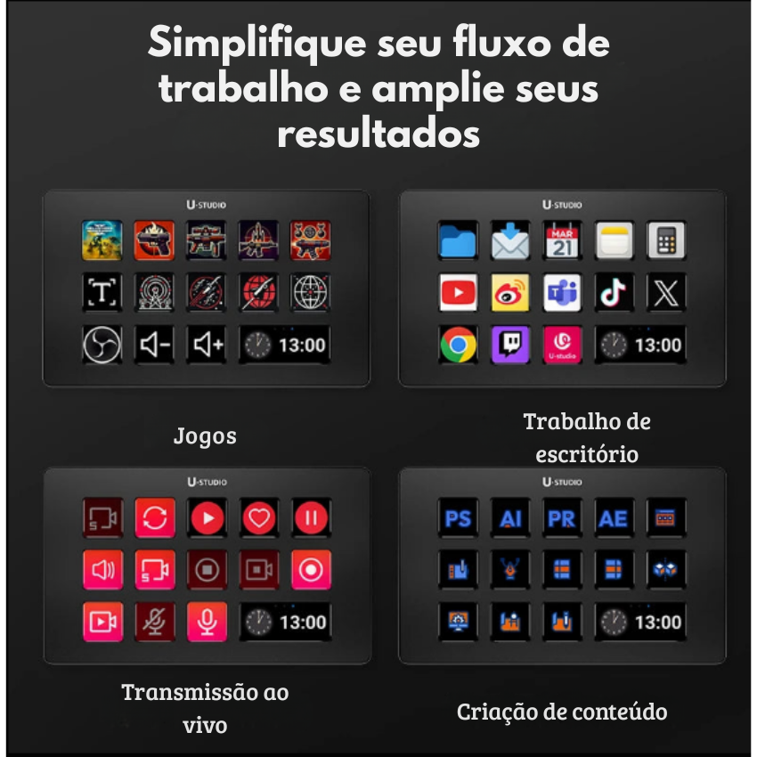 Controlador de Transmissão ao Vivo Ulanzi D200 com 13 Teclas LCD | Criação de Conteúdo e Streaming | Elizium Store