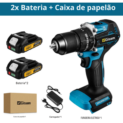 Furadeira Elétrica de Impacto Gisam  Sem Fio Compatível com Bateria Makita 18V | Elizium Store