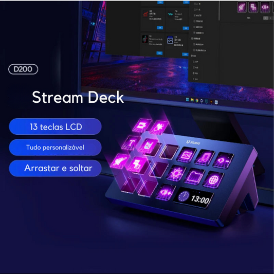 Controlador de Transmissão ao Vivo Ulanzi D200 com 13 Teclas LCD | Criação de Conteúdo e Streaming | Elizium Store