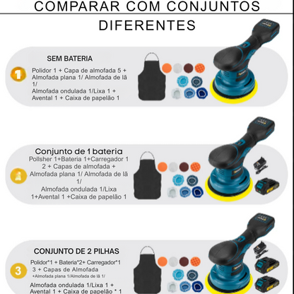 Polidor Sem Fio Gisam 7000RPM 6 Velocidades Compatível com Bateria Makita | Elizium Store