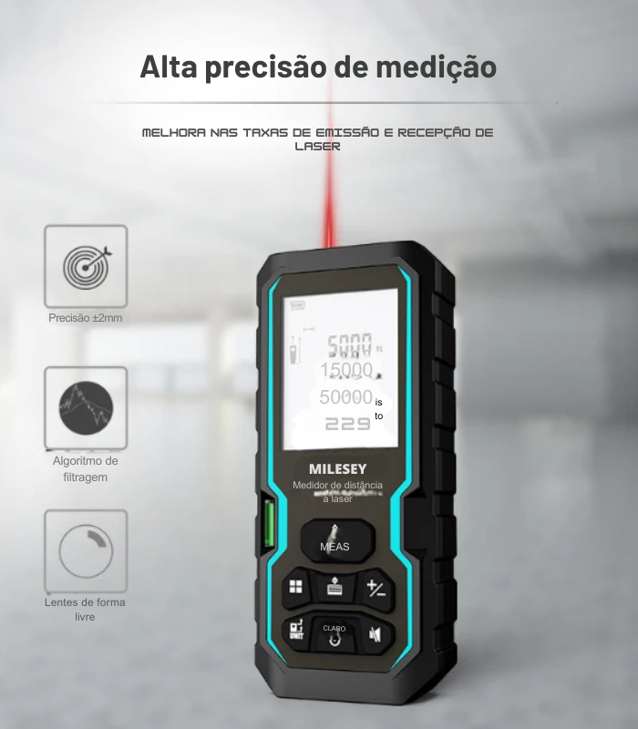 Fita Métrica a Laser Mileseey X5 S6 – Medidor de Distância Profissional, Trena Digital Telêmetro | Elizium Store