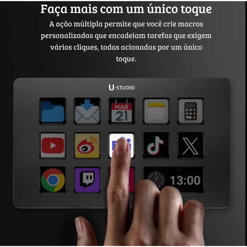Controlador de Transmissão ao Vivo Ulanzi D200 com 13 Teclas LCD | Criação de Conteúdo e Streaming | Elizium Store