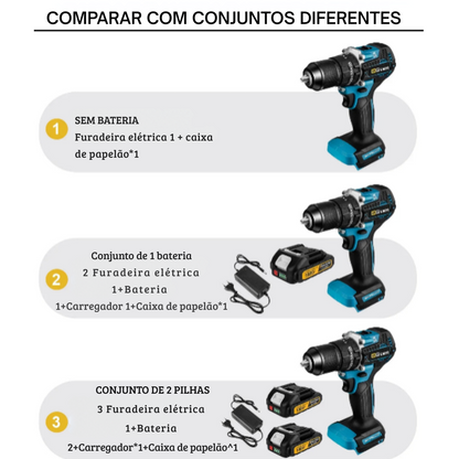 Furadeira Elétrica de Impacto Gisam  Sem Fio Compatível com Bateria Makita 18V | Elizium Store