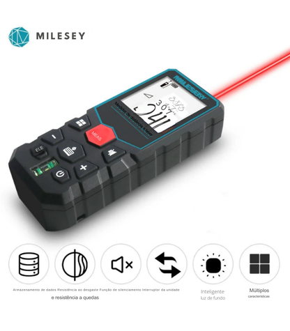 Fita Métrica a Laser Mileseey X5 S6 – Medidor de Distância Profissional, Trena Digital Telêmetro | Elizium Store