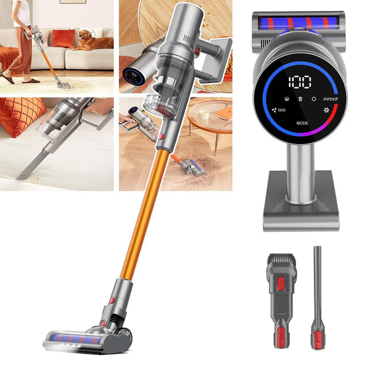 Aspirador de Pó Portátil Sem Fio ABIR VC205 – 27000PA, Sensor Inteligente de Poeira, Tela Touch e Controle Automático | Elizium Store
