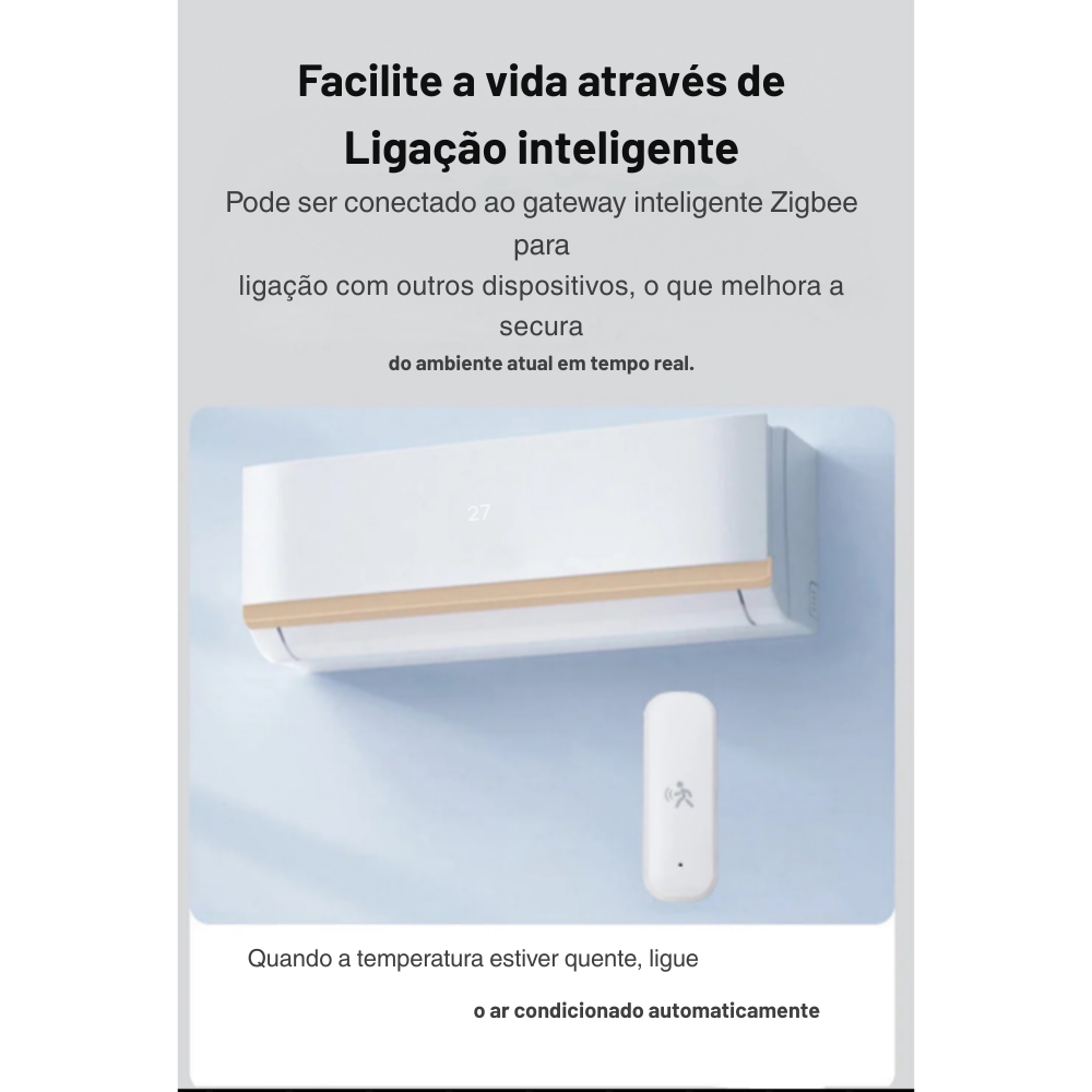 Sensor Inteligente de Movimento Tuya Zigbee 10G – Radar mmWave com PIR, Temperatura, Umidade e Luz | Elizium Store