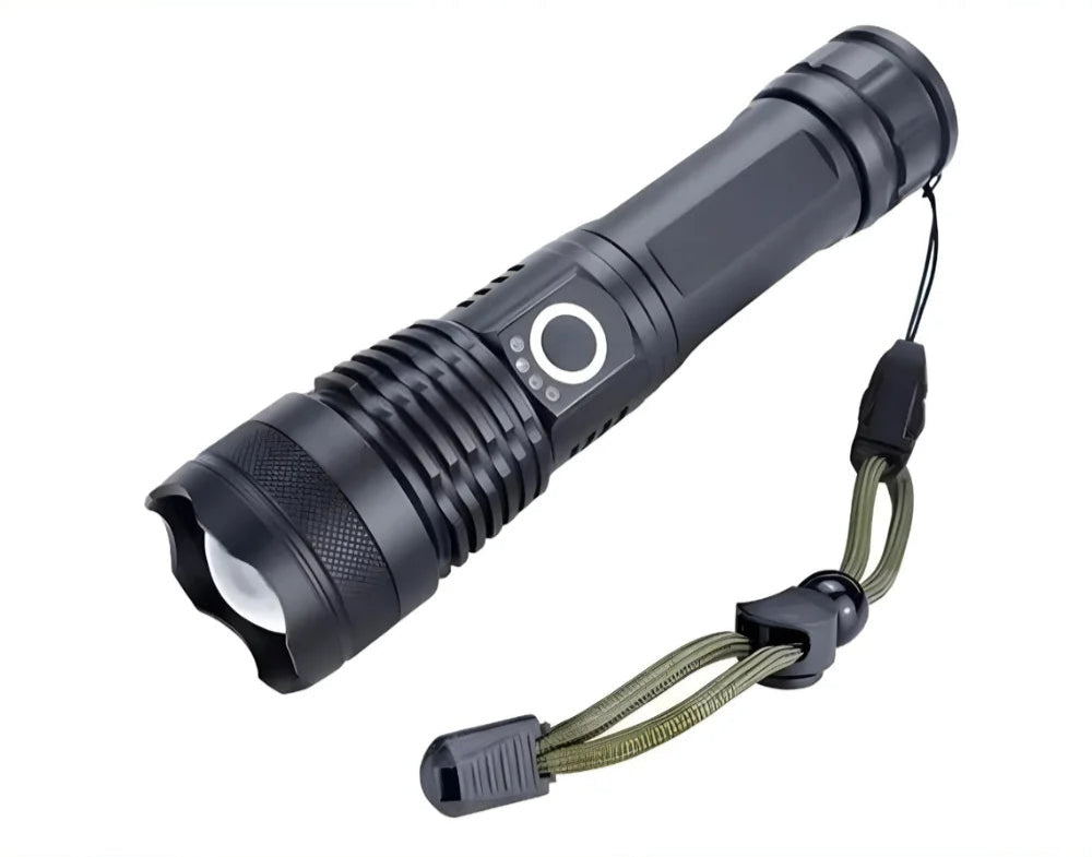 Lanterna Tática Militar Potente T9 Recarregável Resistente à Água para Camping, Sítio e Segurança | Elizium Store