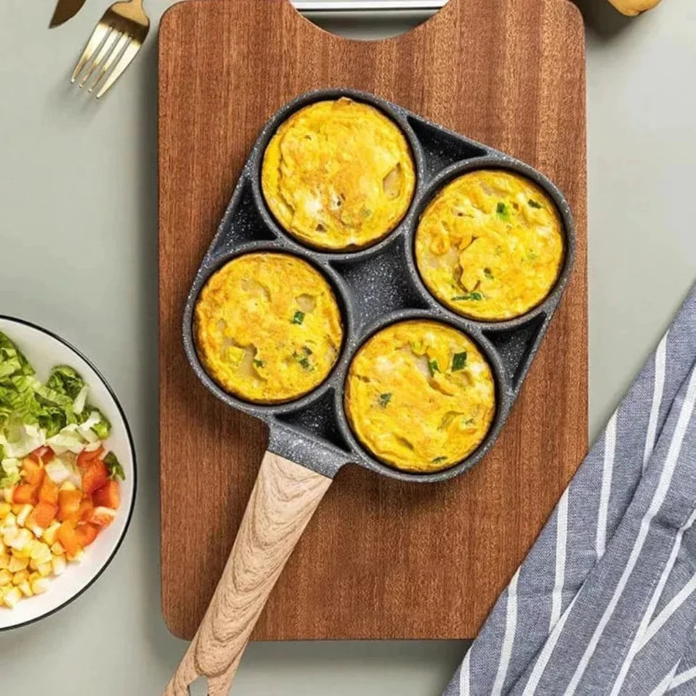 Frigideira Antiaderente Multiuso: Com 3 ou 4 Divisória, Fritar: Ovo/ Bacon/ Carne/ Frango/ Lanche. | Elizium Store