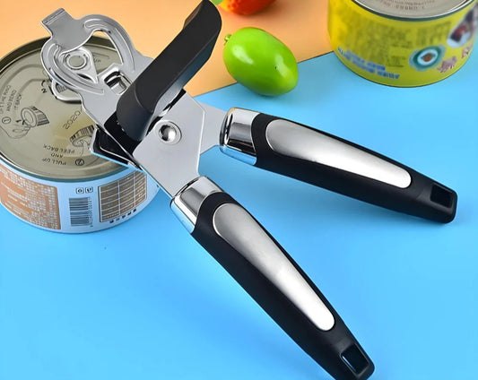 Abridor de Latas e Garrafas Profissional – Aço Inoxidável Resistente para Cozinha | Elizium Store