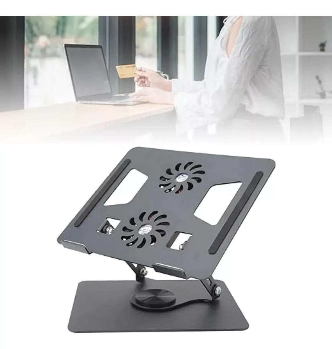 Suporte para Notebook com giro de 360° e Cooler Integrado | Elizium Store