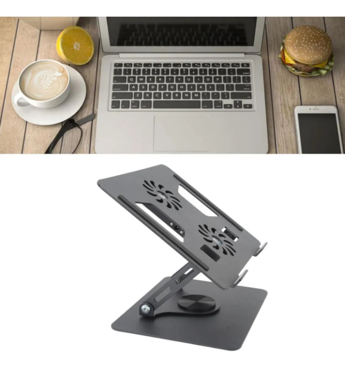 Suporte para Notebook com giro de 360° e Cooler Integrado | Elizium Store