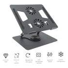 Suporte para Notebook com giro de 360° e Cooler Integrado | Elizium Store