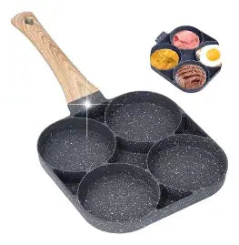 Frigideira Antiaderente Multiuso: Com 3 ou 4 Divisória, Fritar: Ovo/ Bacon/ Carne/ Frango/ Lanche. | Elizium Store
