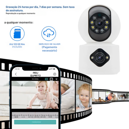 Câmera de Segurança Eletrônica Wi-Fi 360º  – Monitor de Bebê com Visão Noturna, Detecção de Movimento e Áudio Bidirecional  | Elizium Store