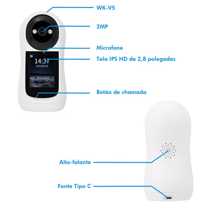 Babá Eletrônica WiFi ICSEE – Câmera IP HD com Monitor em Tempo Real e Áudio Bidirecional | Elizium Store
