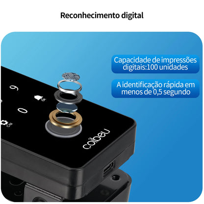Fechadura Digital para Porta de Vidro Tuya Wi-Fi – Inteligente, Sem Chave, Controle via App  | Elizium Store