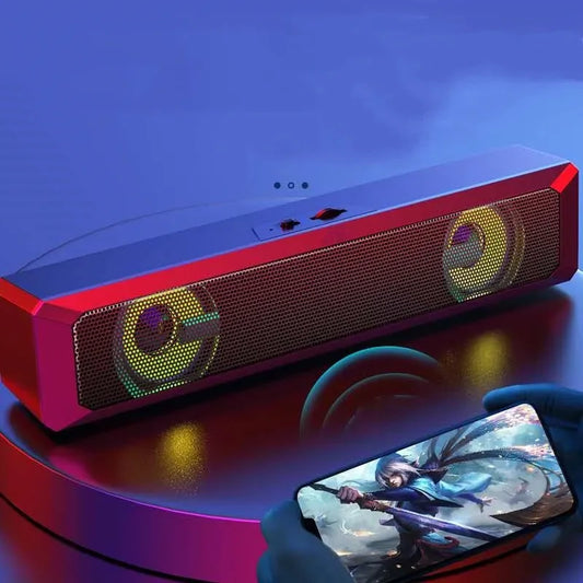Caixinha de Som RGB – Som Potente, Conexão USB/P2 e Design Portátil | Elizium Store
