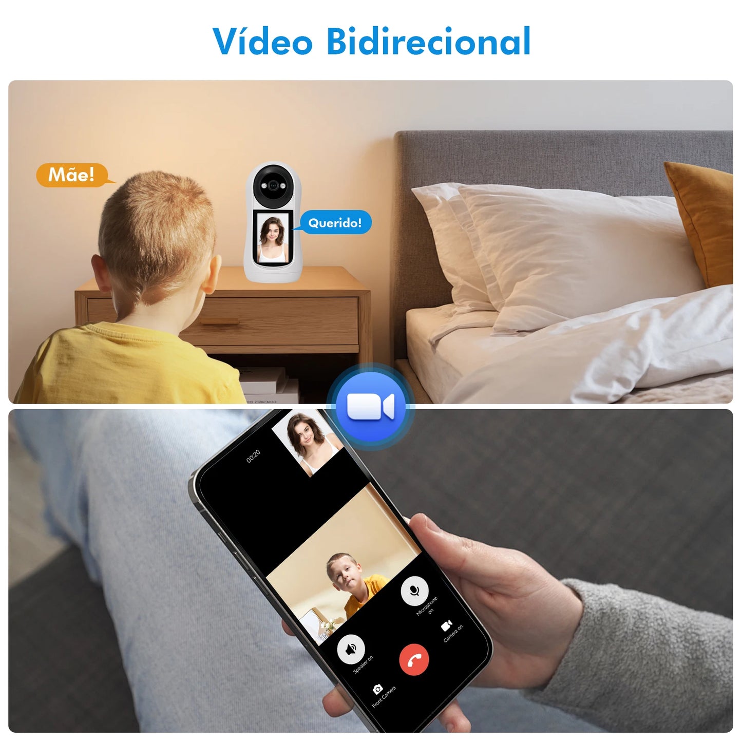 Babá Eletrônica WiFi ICSEE – Câmera IP HD com Monitor em Tempo Real e Áudio Bidirecional | Elizium Store