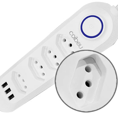 Tomadas com USB – Extensão 2M, Filtro de Linha e Design Moderno | Elizium Store