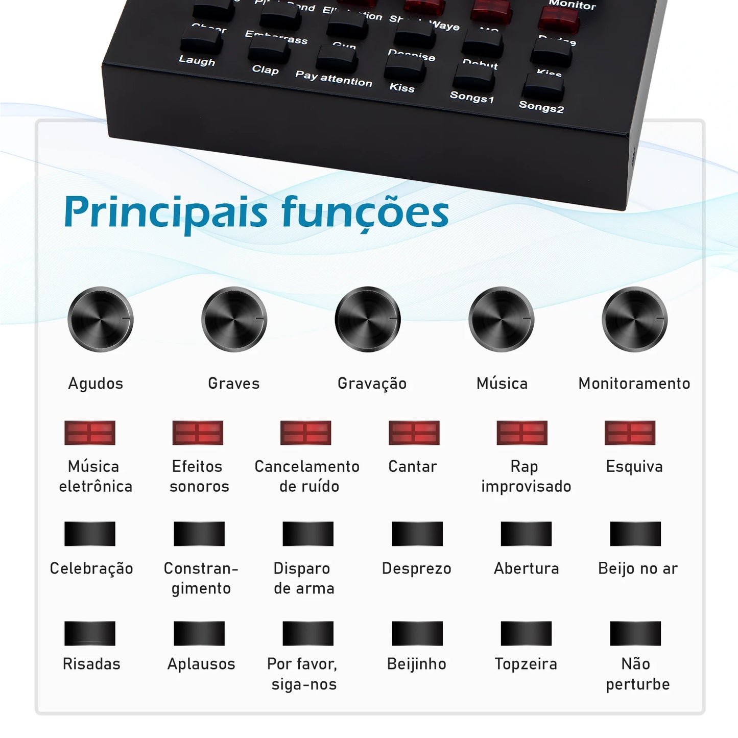 Kit Microfone Condensador com Placa de Som e Braço Articulado e Pop Filter para Transmissão ao Vivo | Elizium Store