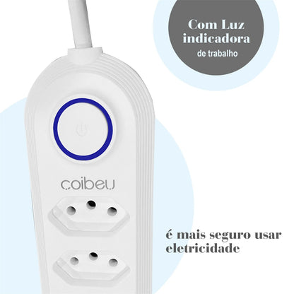 Tomadas com USB – Extensão 2M, Filtro de Linha e Design Moderno | Elizium Store