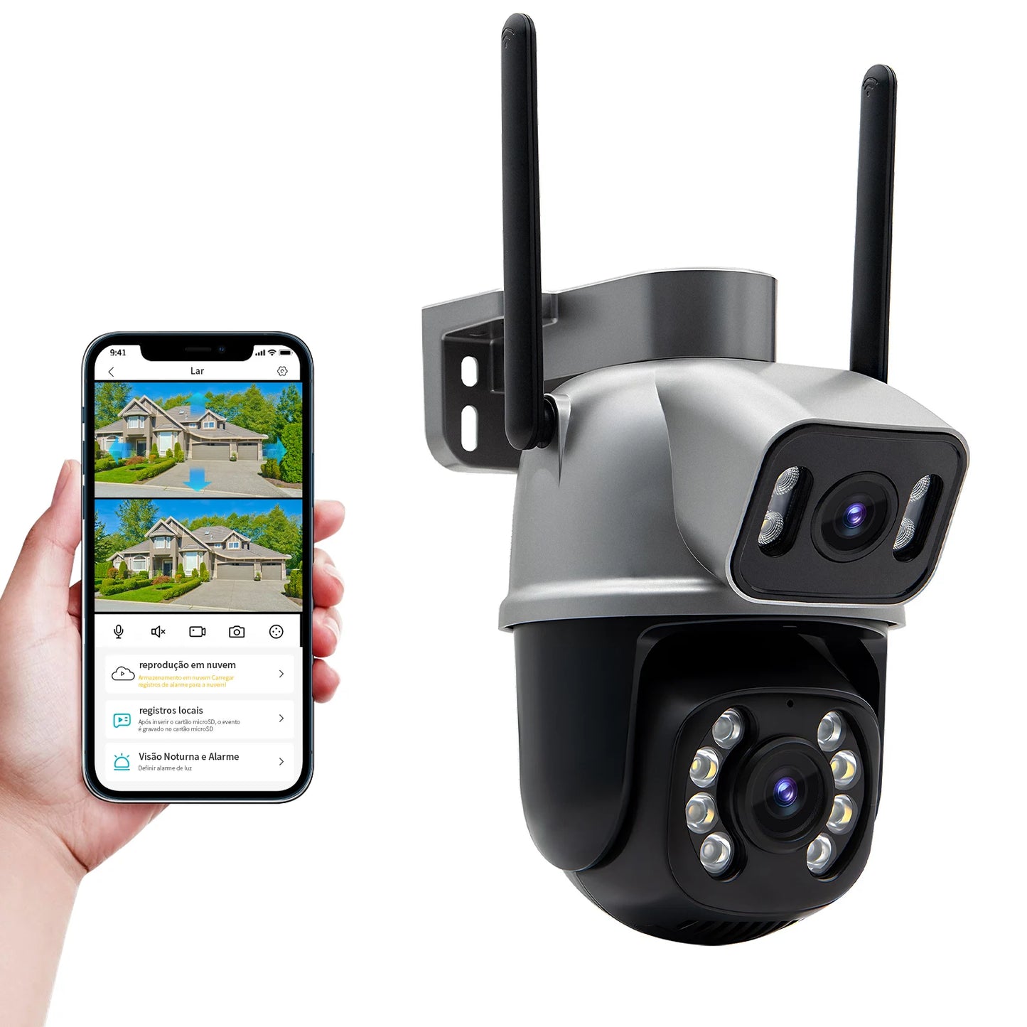 Câmera de Segurança WiFi 3MP à Prova d’Água – Monitoramento Externo com App ICSEE | Elizium Store