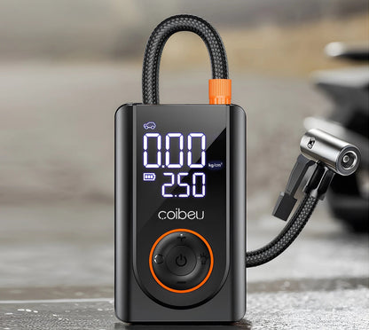 Bomba de Ar Portátil Sem Fio 60W – Recarregável Tipo-C, 1800mAh*2, LED, 5 Modos Inteligentes (Carro, Moto, Bike)  | Elizium Store