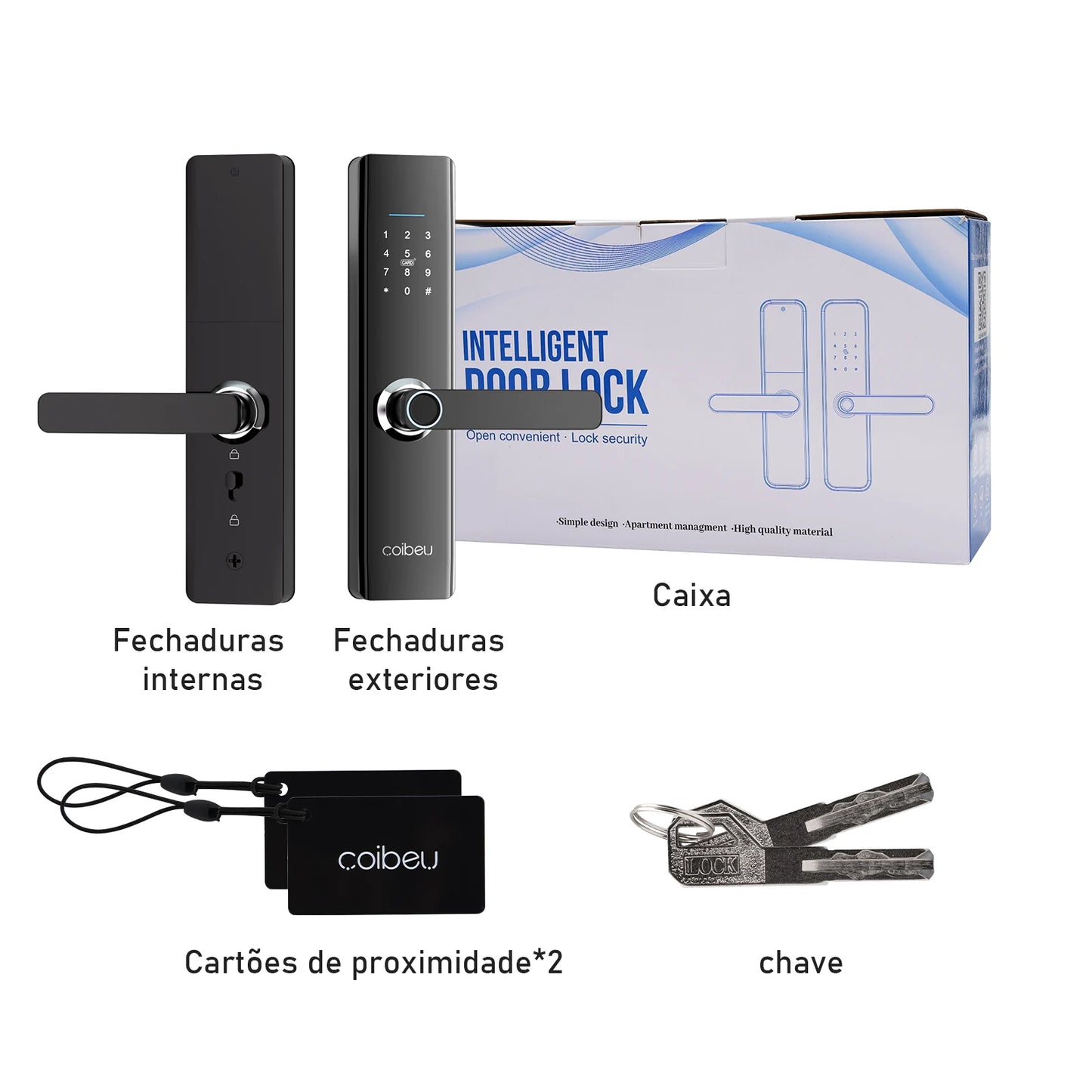 Fechadura Eletrônica Inteligente Coibeu – Impressão Digital e Senha, Tuya, Desbloqueio em 1s | Elizium Store