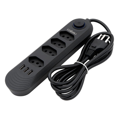 Tomadas com USB – Extensão 2M, Filtro de Linha e Design Moderno | Elizium Store