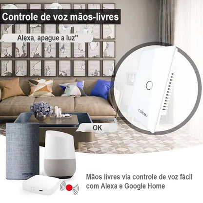 Tomada e Interruptor Inteligente Wi-Fi Tuya com Controle Alexa – Painel Touch, Plugue USB, Extensível e Automação Completa  | Elizium Store
