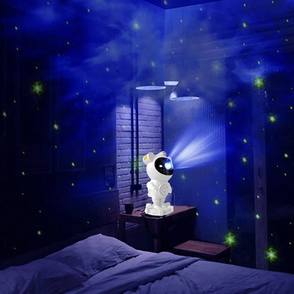 Projetor Astronauta Galáxia – Luz Noturna LED Estrelada com Controle Bluetooth e USB para Quarto Decorativo | Elizium Store