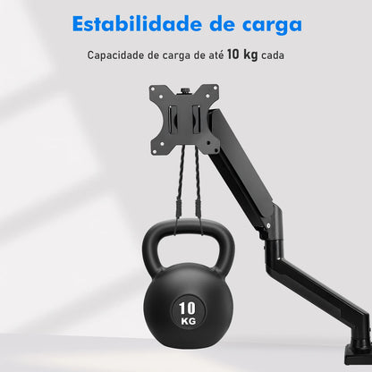 Suporte Articulado de Mesa para Monitor – Braço com Mola Mecânica, Movimento Total e Estrutura em Alumínio Reforçado | Elizium Store