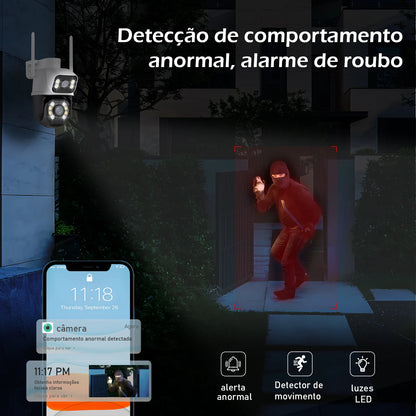 Câmera de Segurança WiFi 3MP à Prova d’Água – Monitoramento Externo com App ICSEE | Elizium Store