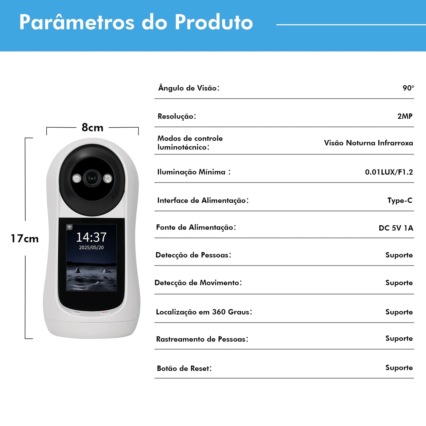 Babá Eletrônica WiFi ICSEE – Câmera IP HD com Monitor em Tempo Real e Áudio Bidirecional | Elizium Store