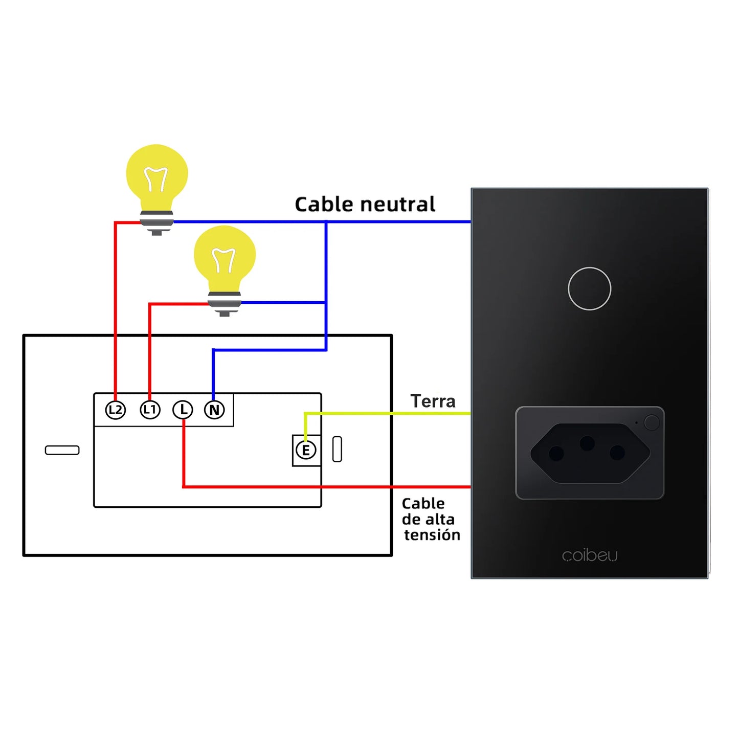 Tomada e Interruptor Inteligente Wi-Fi Tuya com Controle Alexa – Painel Touch, Plugue USB, Extensível e Automação Completa  | Elizium Store