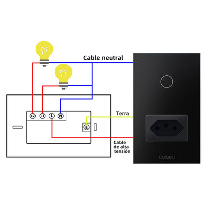 Tomada e Interruptor Inteligente Wi-Fi Tuya com Controle Alexa – Painel Touch, Plugue USB, Extensível e Automação Completa  | Elizium Store
