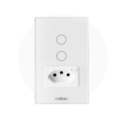 Tomada e Interruptor Inteligente Wi-Fi Tuya com Controle Alexa – Painel Touch, Plugue USB, Extensível e Automação Completa  | Elizium Store