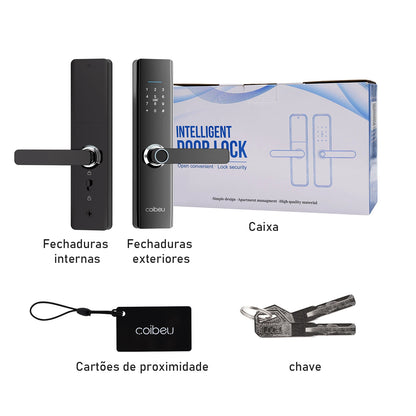 Fechadura Eletrônica Inteligente Coibeu – Impressão Digital e Senha, Tuya, Desbloqueio em 1s | Elizium Store