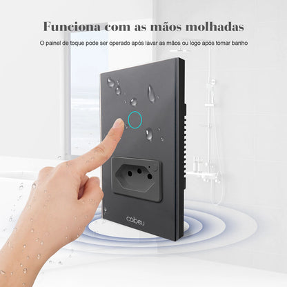 Tomada e Interruptor Inteligente Wi-Fi Tuya com Controle Alexa – Painel Touch, Plugue USB, Extensível e Automação Completa  | Elizium Store