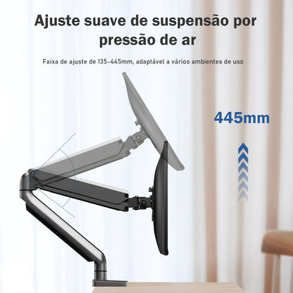 Suporte Articulado de Mesa para Monitor – Braço com Mola Mecânica, Movimento Total e Estrutura em Alumínio Reforçado | Elizium Store