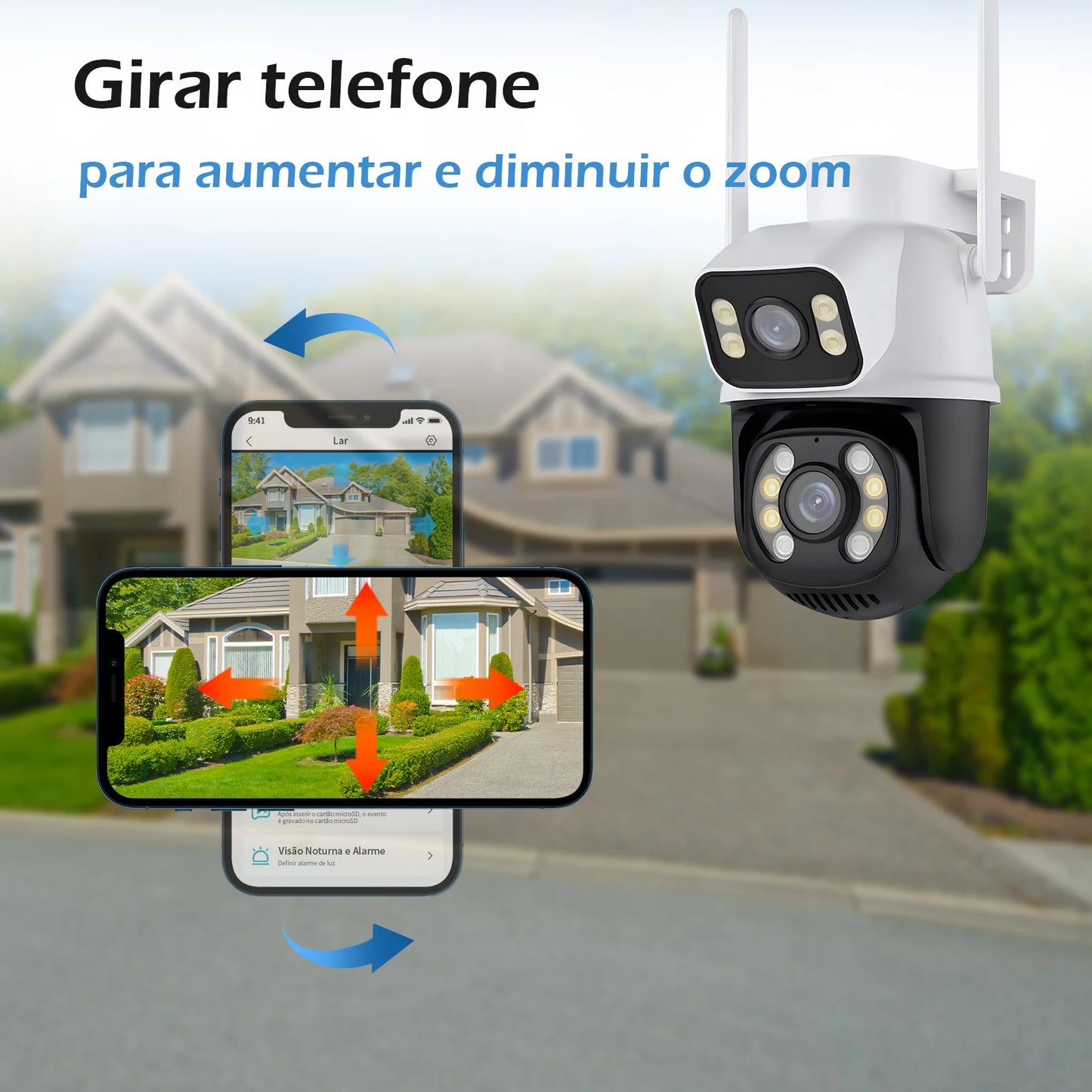 Câmera de Segurança WiFi 3MP à Prova d’Água – Monitoramento Externo com App ICSEE | Elizium Store