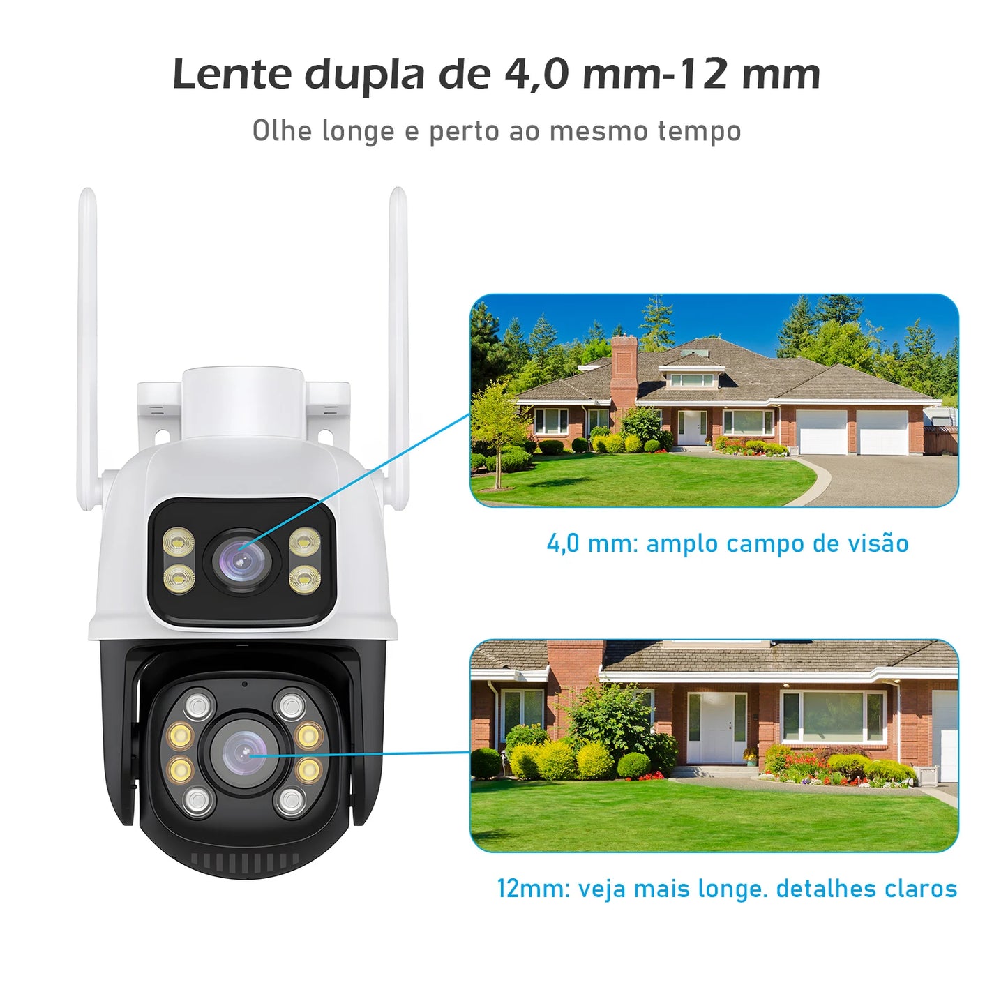 Câmera de Segurança WiFi 3MP à Prova d’Água – Monitoramento Externo com App ICSEE | Elizium Store