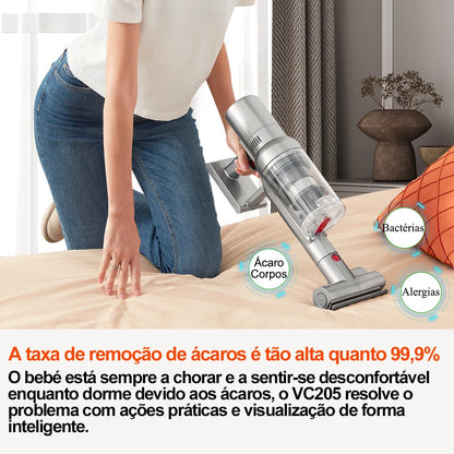 Aspirador de Pó Portátil Sem Fio ABIR VC205 – 27000PA, Sensor Inteligente de Poeira, Tela Touch e Controle Automático | Elizium Store