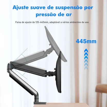 Suporte Articulado de Mesa para Monitor – Braço com Mola Mecânica, Movimento Total e Estrutura em Alumínio Reforçado | Elizium Store
